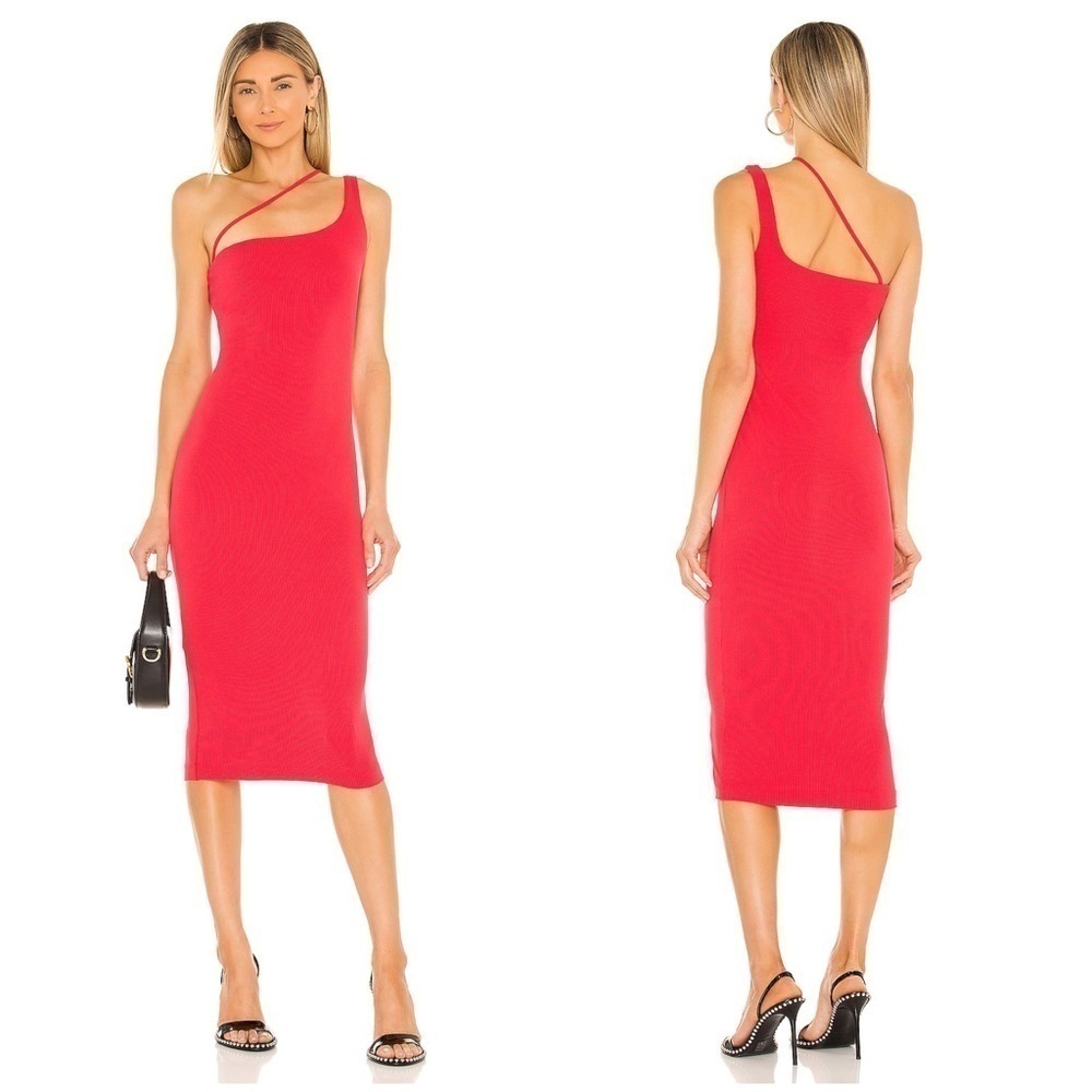 H:OURS Niall Midi Dress In Red